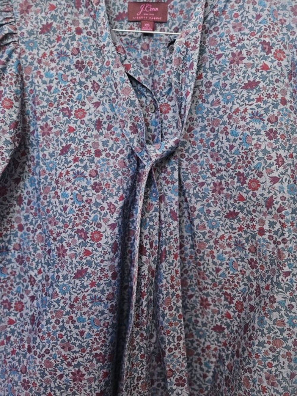 J.Crew x Liberty London Tie-Neck Blouse in "Colombo Chambray" Size XS - Picture 3 of 10